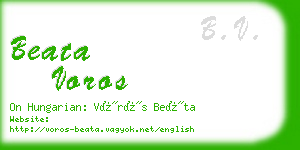 beata voros business card